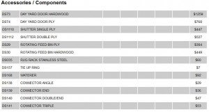 stable panel accessories components equistall price list 2011