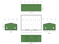 12m x 20m x 4.6m Commercial 5 Bay Shed With 2 Roller Doors and 1 PA Door