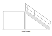 11500 x 3000 x 2400 Long Narrow Mezzanine Floor With Stairs, Railings and Handrails