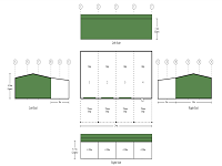 18m x 24m x 5.2m Large 4 Bays Open Front Shed with 6m Lean-To