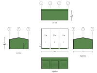 7m x 9.9m x 3.3m Region B Triple Bay Insulated Shed With 3 Roller Doors and 1 PA Door