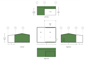 11.5m x 10m x 4m Region B Double Bay Shed With 2 Roller Doors and 1 PA Door