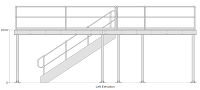 7200 x 5100 x 2300 Mezzanine Floor with Stairs, Railings and Handrails