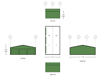 10.5m x 6m x 2.6m Double Bay Shed With 3 Roller Doors
