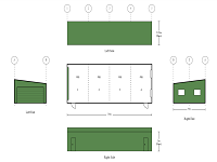 6m x 16m x 3m Skillion Roof 4 Bay Shed With 1 Roller Door and 2 PA Doors