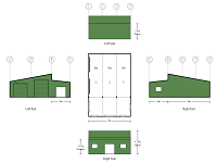 13m x 9m x 3.2m Region B Skillion Roof Shed With 4m Lean-To, Roof Ventilators and Roller Door