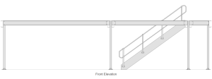 5500 x 11500 x 2700 Mezzanine Floor With Stairs and Handrail