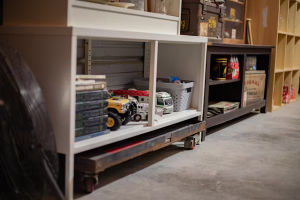 storage inside the shed