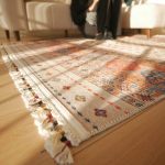 Elegant Handcrafted Rug with Colorful Patterns and Unique Textures