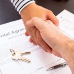 Signing rental agreement contract