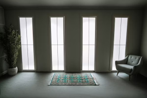 home interior with long windows