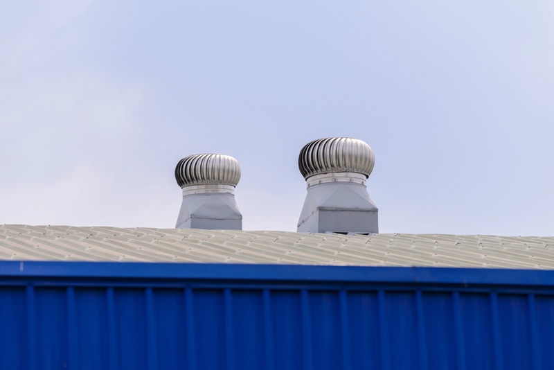 Ventilation system on the roof of factory.