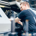 man working on a machine
