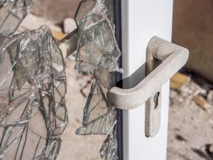 Door after a burglary