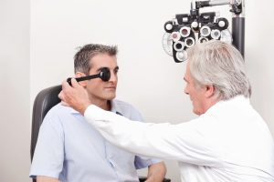 Patient having his eyesight tested