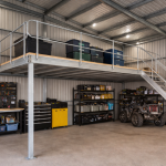 mezzanine floor in a steel shed