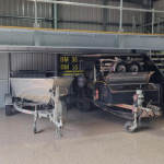 mezzanine floor with stairs on a steel shed