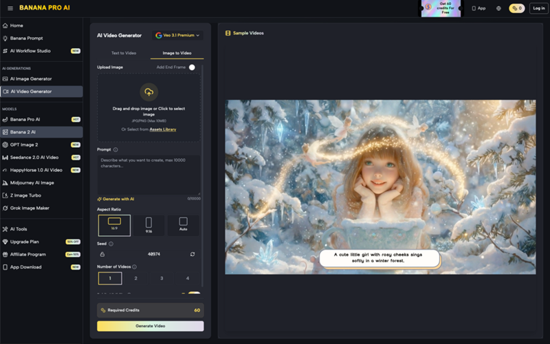 Banana Pro AI Video Studio Workspace