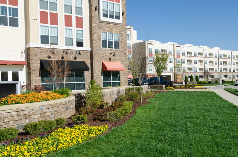 Modern apartment complex exterior