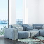 Modern commercial coastal-inspired space
