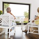 Senior couple having tea