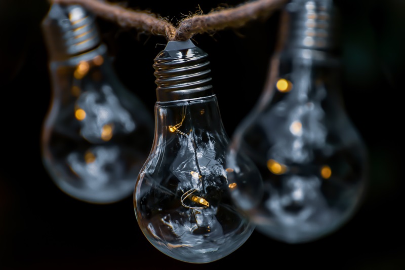 Cozy Fairy Light Bulbs Hanging from a Twine Rope