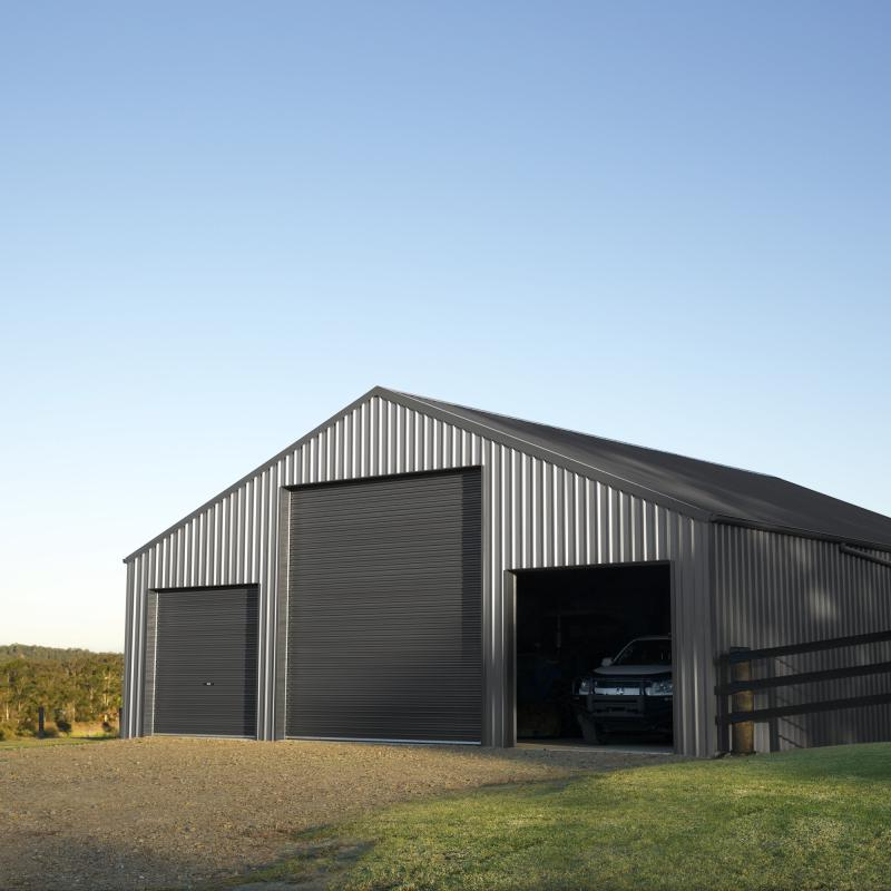 Industrial Steel Farm Shed with Multiple Roller Doors