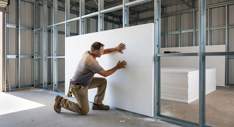 Installing Rigid Foam Board Insulation in a Metal Frame Shed