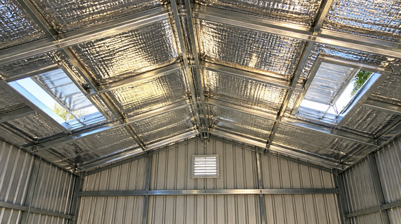 Interior View of a Modern Insulated Steel Shed