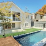 Modern Two-Story Backyard with Inground Swimming Pool