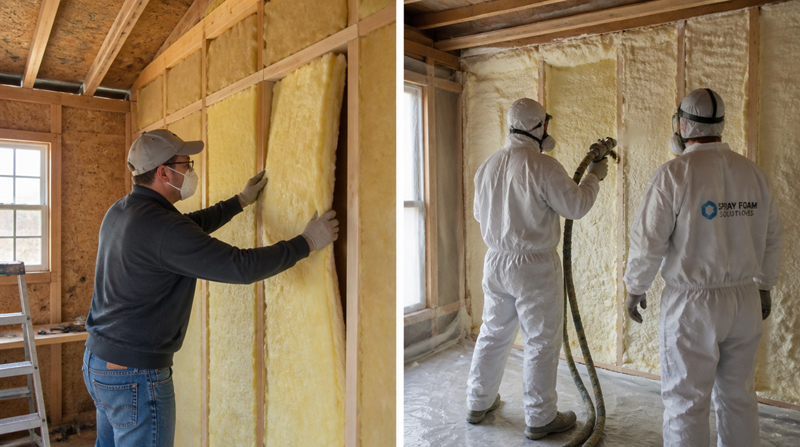 Two Common Methods for Insulating Wooden Wall Studs