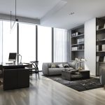 3d rendering luxury business meeting and working room in executive office