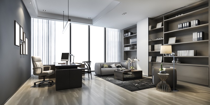3d rendering luxury business meeting and working room in executive office
