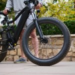 A modern ecologically friendly e-bike in the city