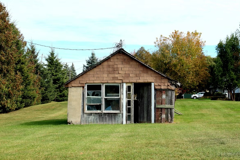 Old Gable-Roofed Wooden Shack