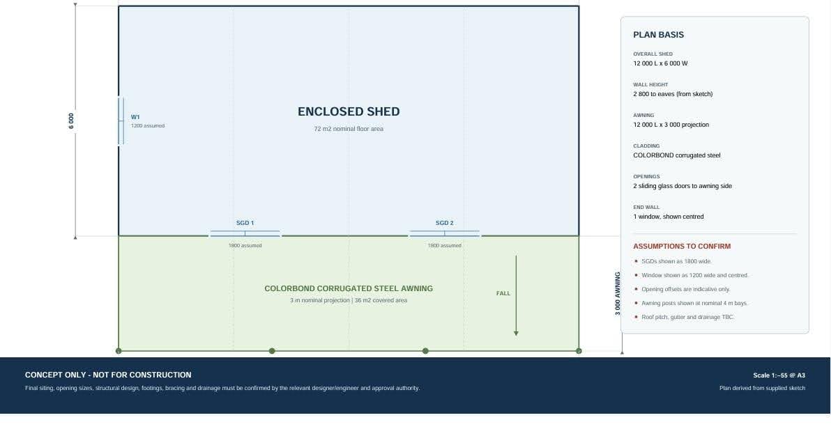 generated steel shed plan