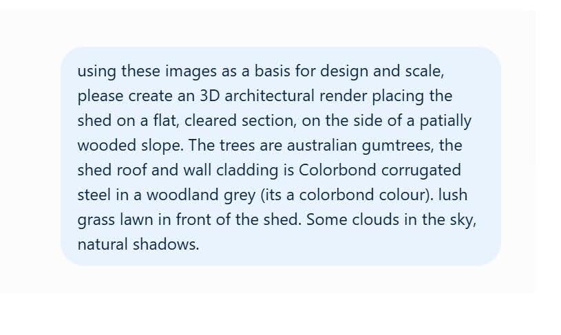 sample chatgpt prompt for steel shed plan