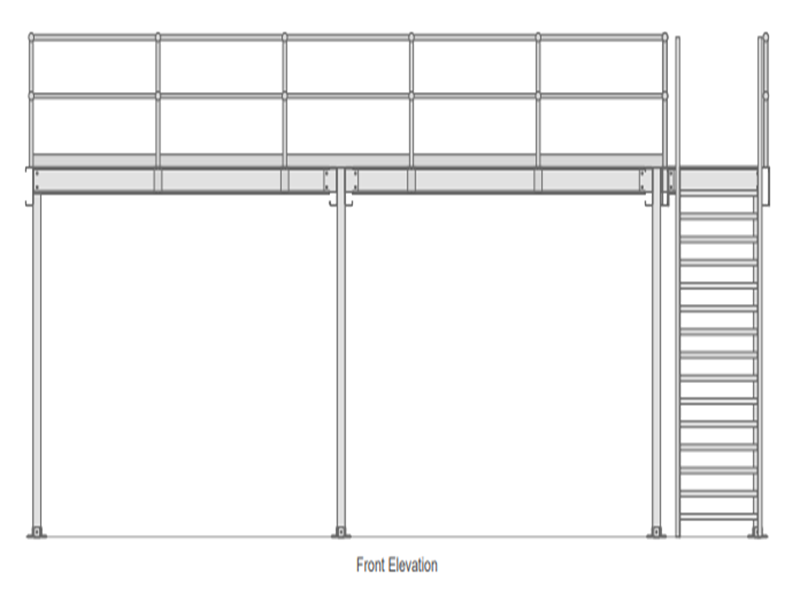 5800 x 9600 x 2900 Mezzanine Floor with Railings, Stairs 5800 x 9600 x 2900 Mezzanine Floor with Railings, Stairs
