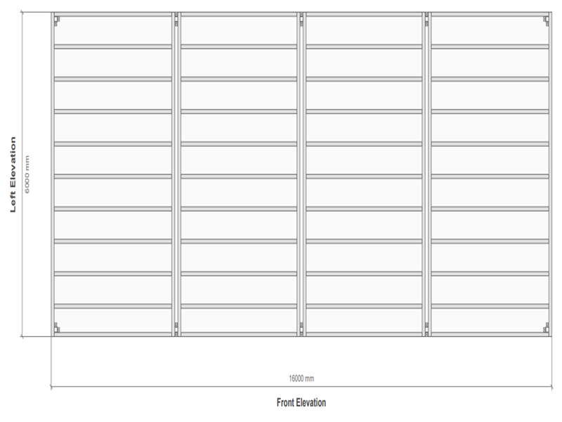 6000 x 16000 x 3100 9000 x 9000 x 3000 Mezzanine Floor with Railing