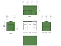 6m x 12m x 2.5m Region B Hobby Farm Shed with 4 Roller Doors and a PA Door