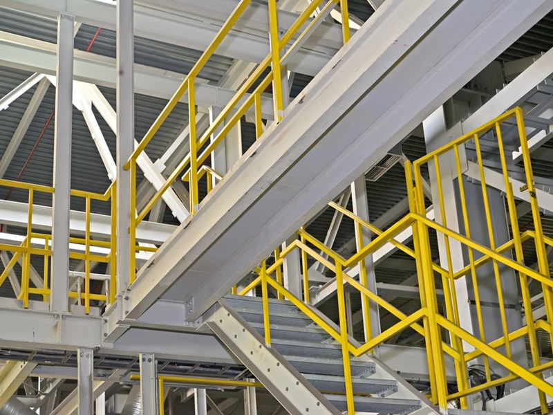 Fragment of the technological site in the production workshop modern industrial Fragment of the technological site in the production workshop modern industrial