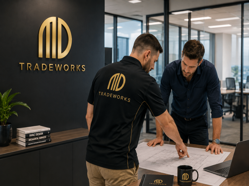 Professionals Reviewing Mechanical Architectural Blueprints Professionals Reviewing Mechanical Architectural Blueprints