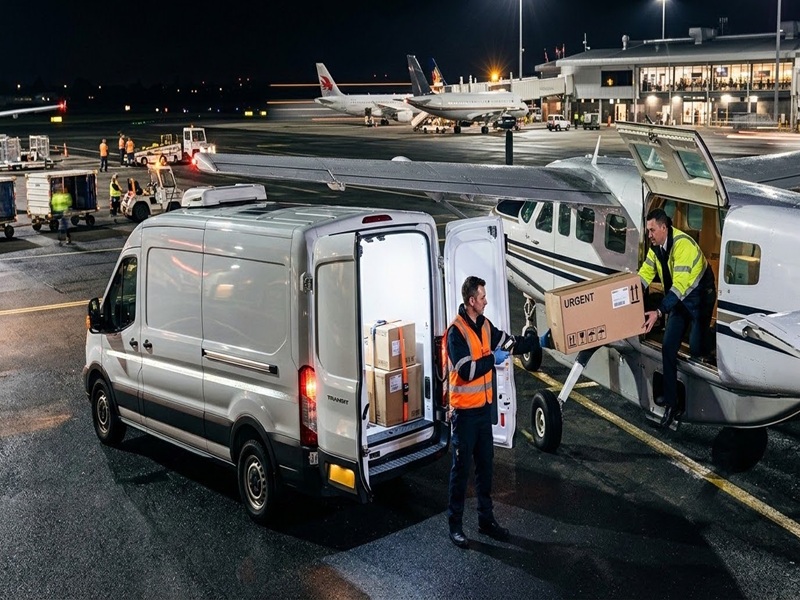 Time-Critical Air Freight Transfer on Airport Tarmac