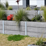 Concrete Sleeper Retaining Wall with Timber-Look Finish
