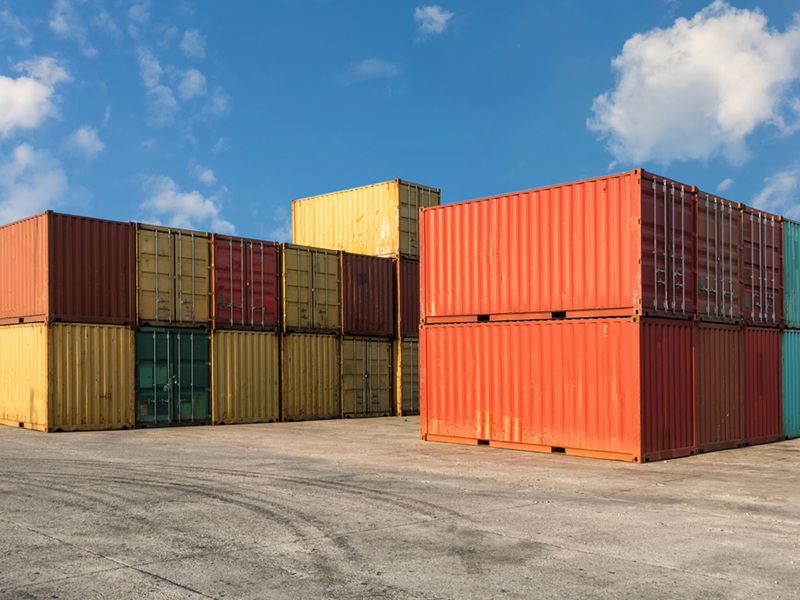 Handling stack of container shipping, Transportation business Handling stack of container shipping, Transportation business