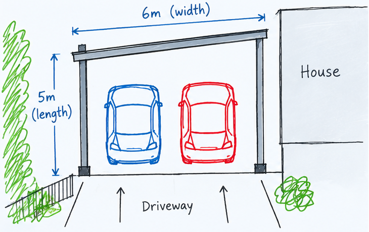 Modern Carport sketch Modern Carport sketch