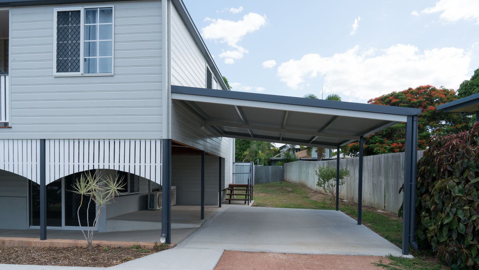 a residential house with carport a residential house with carport